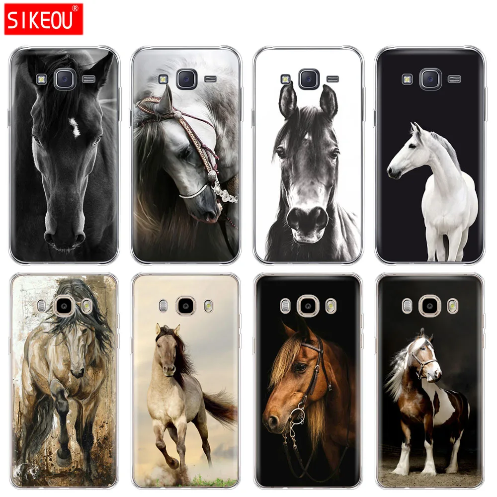 Силиконовый чехол для телефона Samsung Galaxy J1 J2 J3 J5 J7 MINI 2016 2015 prime Fine horse art | Мобильные