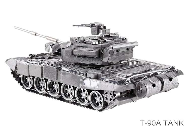 

Metal Puzzle 3D Stereo Height Precision Nano Puzzle DIY Model Assemble T-90A Main Battle Tank PIECECOOL