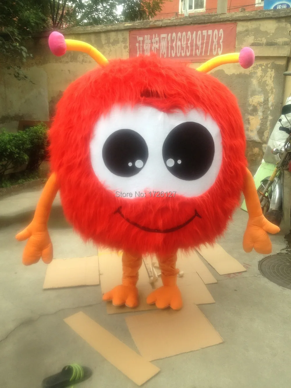 mascot red jojo fur ball Mascot costume custom fancy costume anime