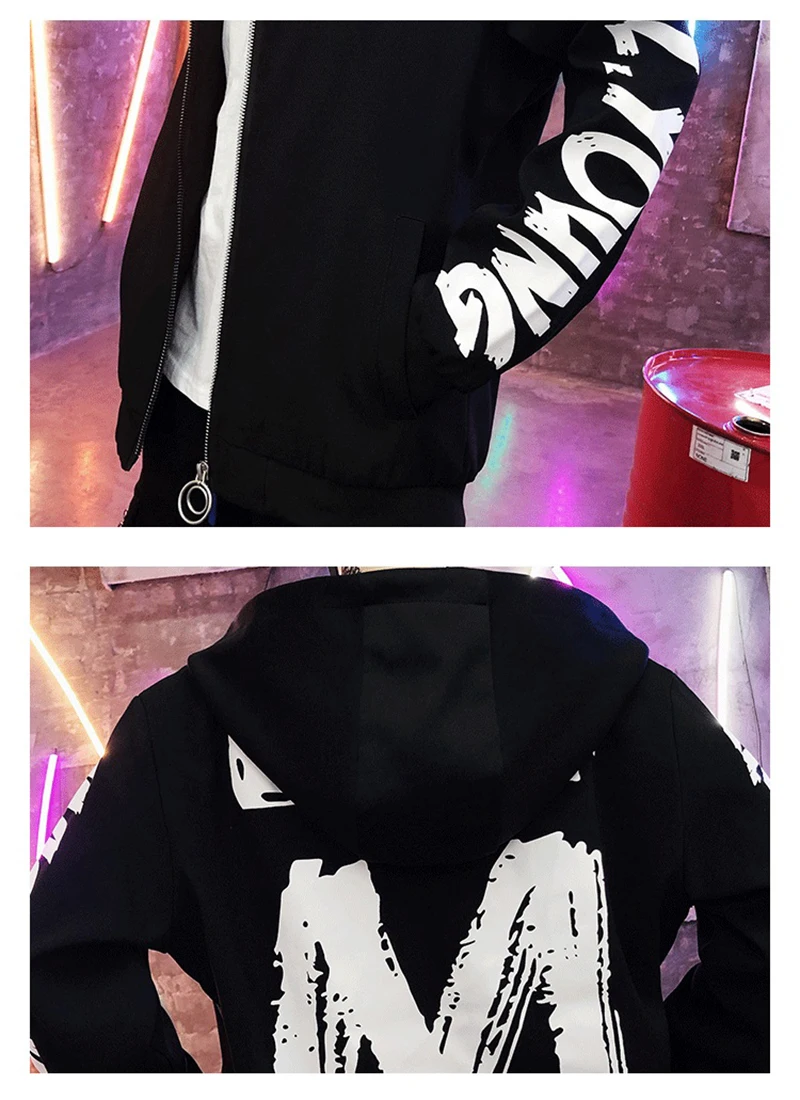 Patchwork Oversize Windbreaker Pullover Jackets Male Coats Vintage Varsity Jacket   (14)