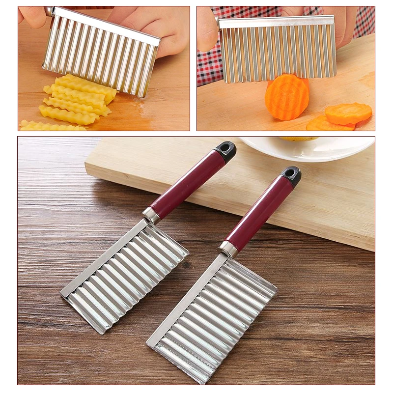 

Vegetable Cutter Stainless Steel Potato Wavy Edged Cutter Knife