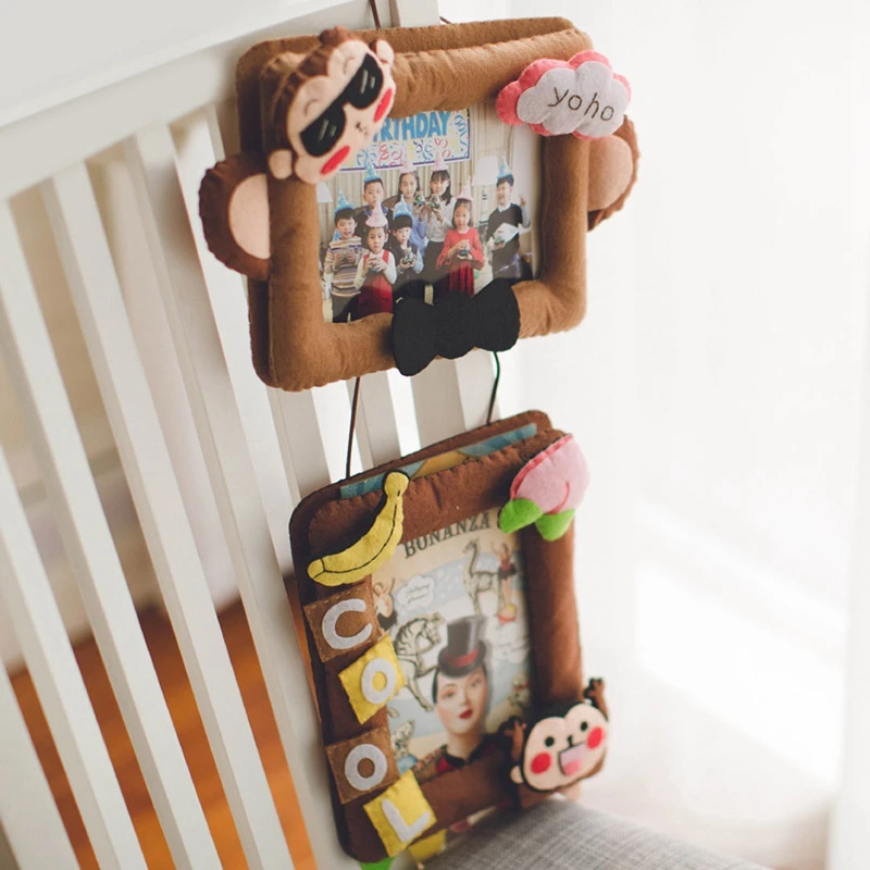 

2018 Lovely Monkey Picture Frame Felt DIY Material Package Practical Photo Frame Nice Home Decoration For Living Room & Bedroom