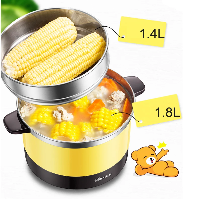 

15% JA28,3.2L Multi Cookers Up+down Double Pots Stainless Steel Electric Hot Pot Cooker Microcomputer Control Time Reserved