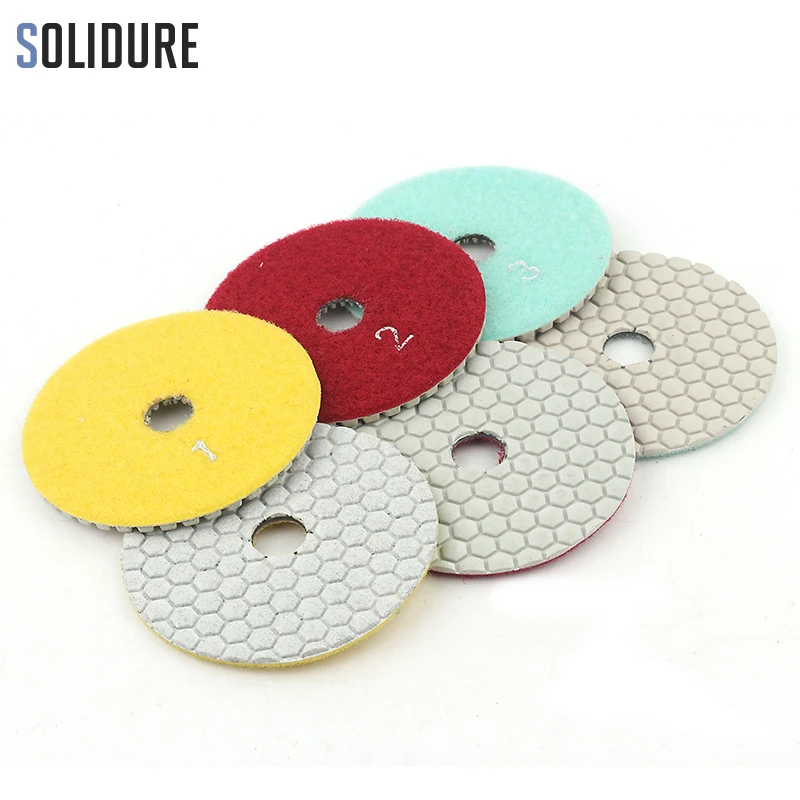 3pcs/set 4 Inch 100mm Dry 3 Step Diamond Polishing Pads For Granite
