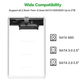 

USB3.1 hard disk box Type-C to SATA hard drive box 2.5 inch SSD adapter