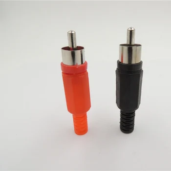 

100 pcs RCA Plug Solder Type Audio Cable Connector Red and black