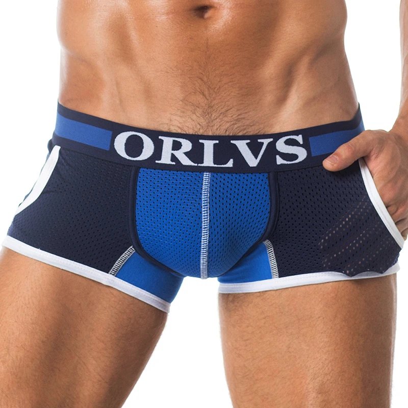ORLVS брендовые нейлоновые сексуальные боксеры, одноцветные шорты, мужское нижнее белье, дышащие удобные трусы, быстросохнущие мужские трусы-боксеры, Cueca Tanga OR114