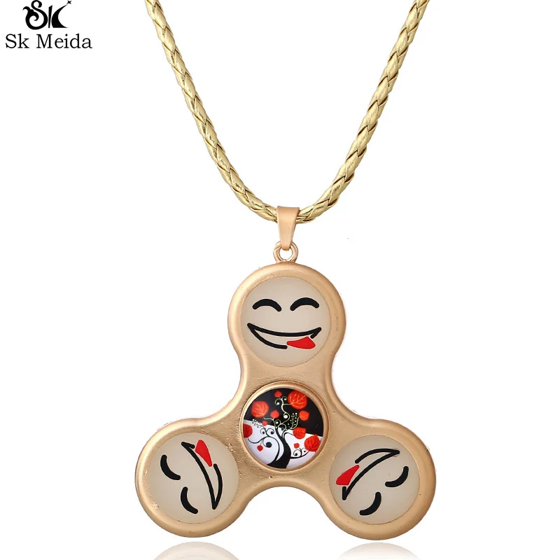 New Fingertips Gyro Pendant Three Leaf Expression Alloy Necklace Birthday Gift For Men Women HG-48 | Украшения и аксессуары