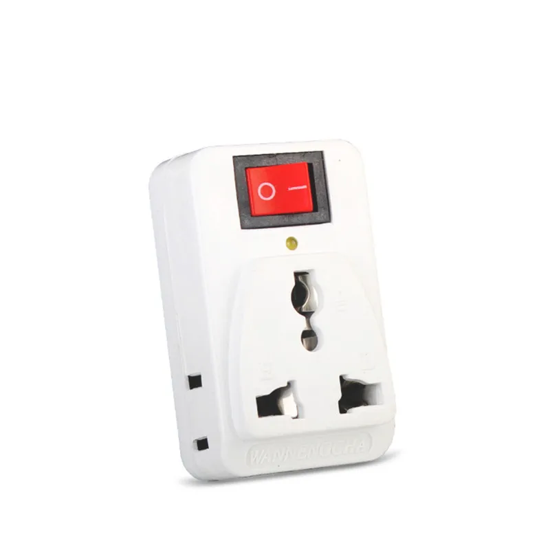 

White copper 250v 10/6A US universal adaptor socket Portable outlet extend converter plug socket with on off light switch