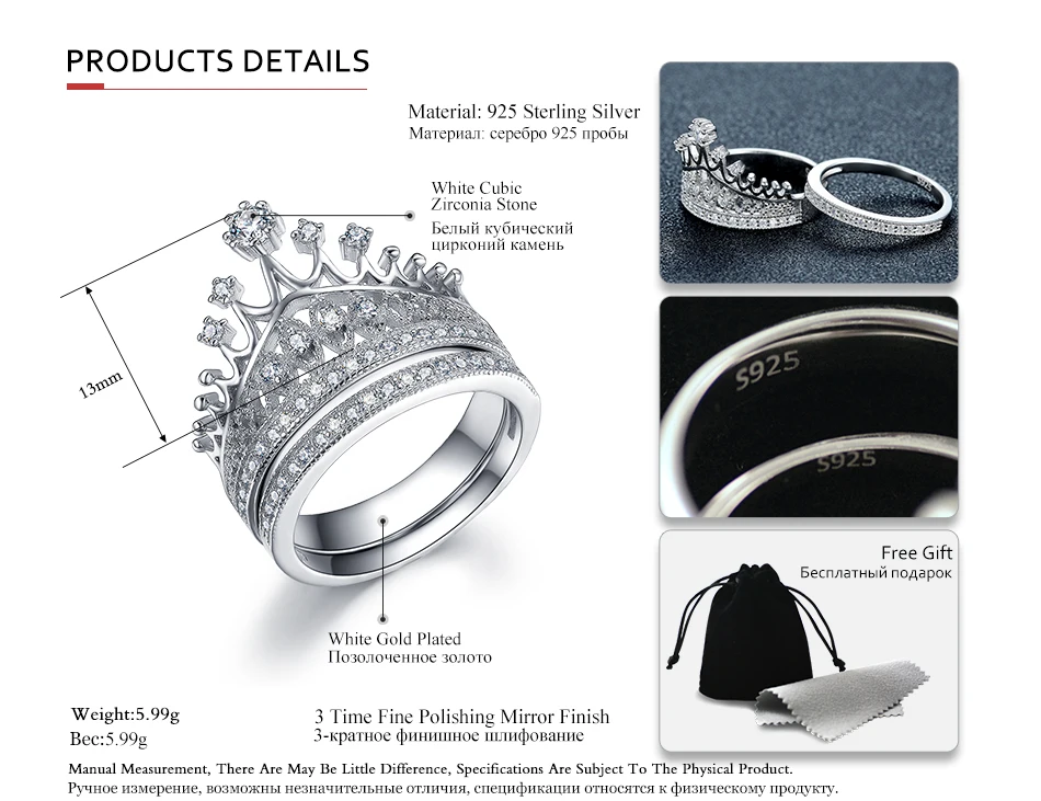 UMODE Роскошные CZ свадебные наборы для женщин 925 пробы серебряные ювелирные изделия Корона Кольца Юбилейная Свадьба Помолвка Bague Femme ULR0336