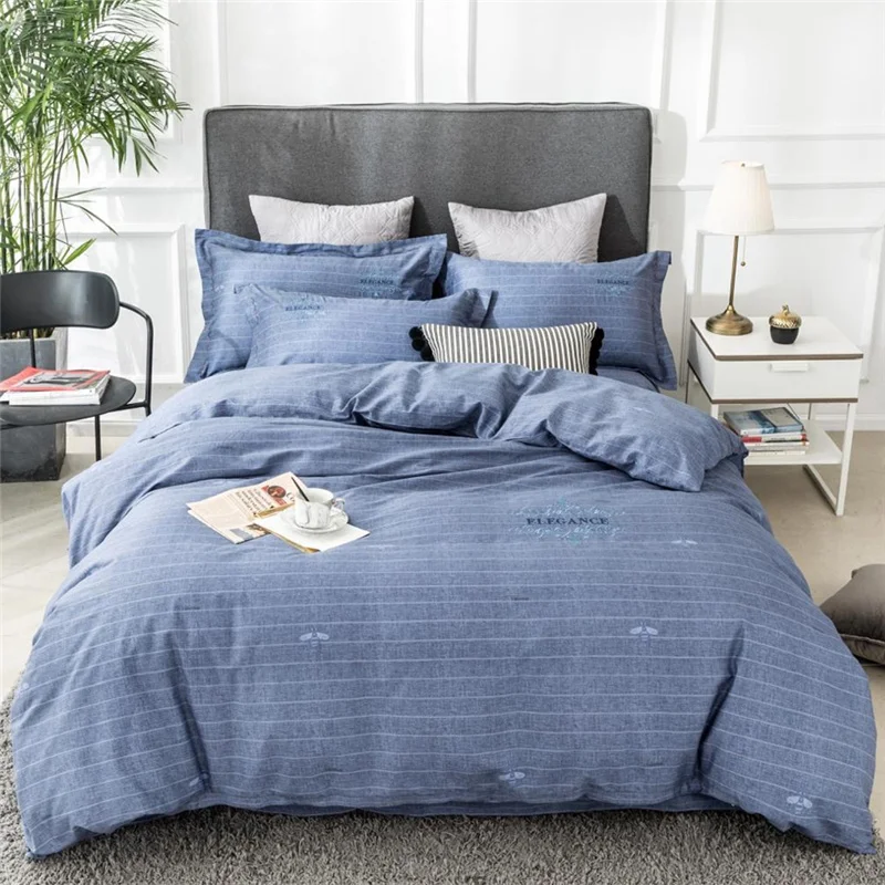 Luxury 100 Cotton Classic Bees Texture Bedding Set Embroidery