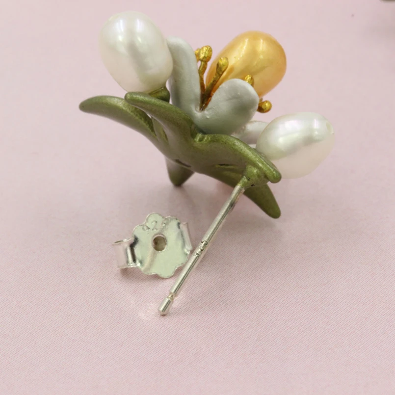 MISHA цветочный Ювелирный Набор для женщин Высокое качество жемчужное ожерелье ручной работы серьги-гвоздики клипсы серьги для свадебной вечеринки 1995