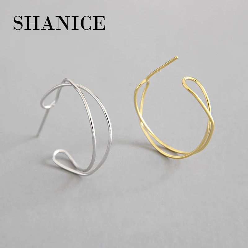 SHANICE, универсальные серьги-гвоздики из стерлингового серебра 925 пробы, Инс, простые, крутые, волнистые серьги для женщин, подарок, ювелирное изделие, не вызывает аллергию