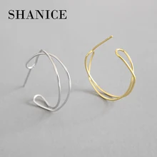 SHANICE, универсальные серьги-гвоздики из стерлингового серебра 925 пробы, Инс, простые, крутые, волнистые серьги для женщин, подарок, ювелирное изделие, не вызывает аллергию