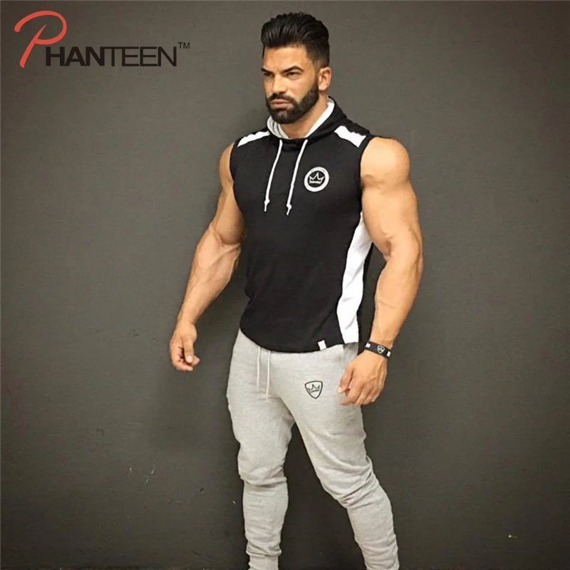 Printed Crown Solid Color Fitness Men's Long Pants 2019 New Exercise Bodybuilding Gym Silm Male Sportwear Bulking Brand Trousers