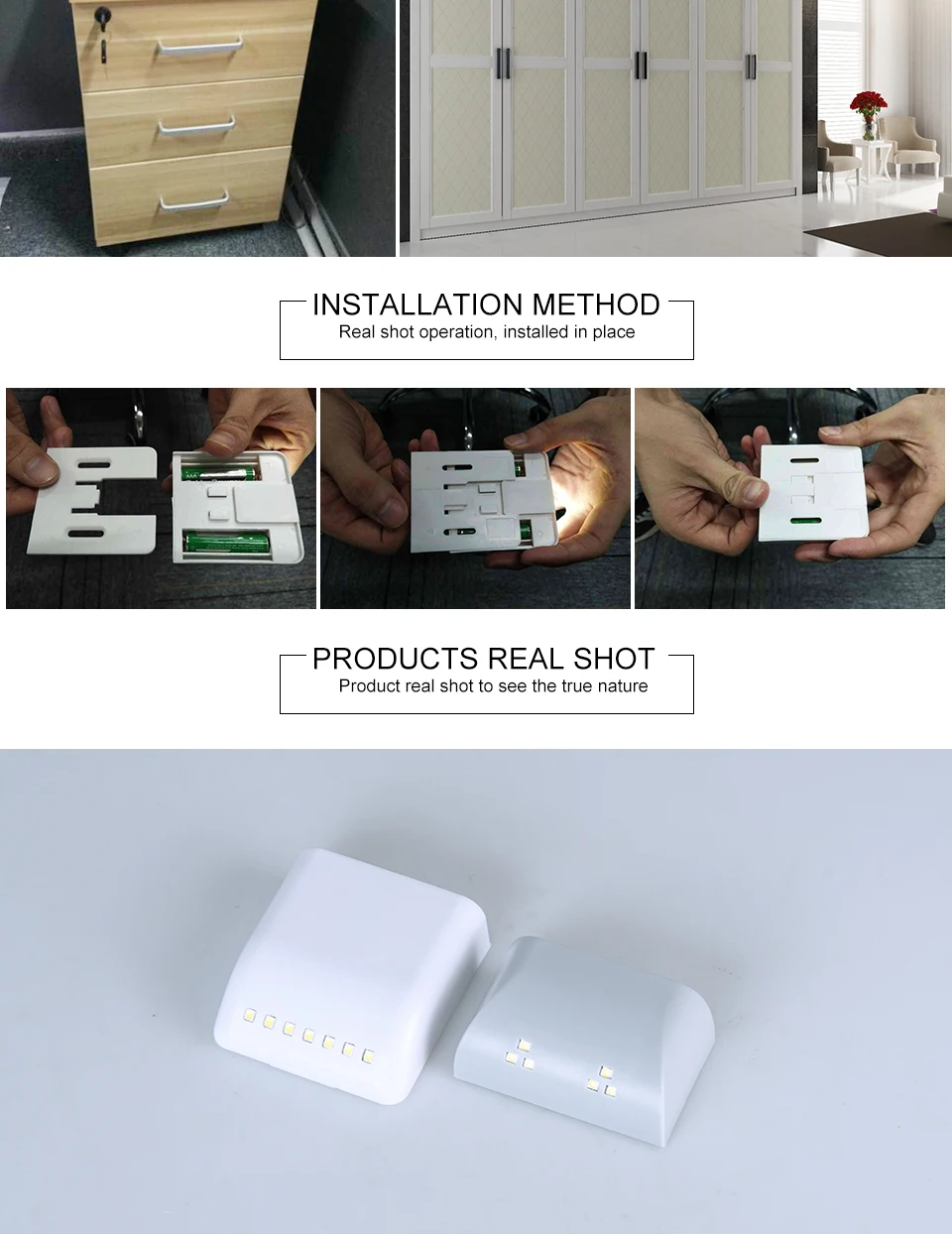 Foxanon LED Auto Wireless Sensor Light Night Light for Cabinet Drawer Workshop Basement Closet Lamp Cabinet Wardrobe lighting  (9)