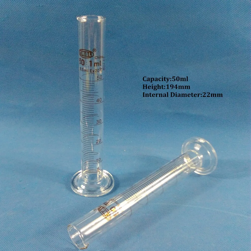 

2PCS 50ml glass graduated cylinder, measuring cylinder Chemistry Laboratory Supplies Transparent Measuring Tool