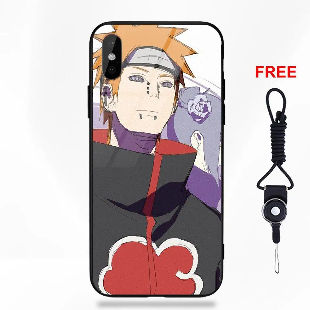 Наруто Боль Couverture Coque для Apple iPhone 5 5C 5S SE 6 6 S 7 8 плюс X XS Max XR мягкие ТПУ оправа закаленное стекло защитный