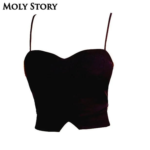 Fashion Sexy Strappy Crop Top Black Spaghetti Strap Cropped Bralette