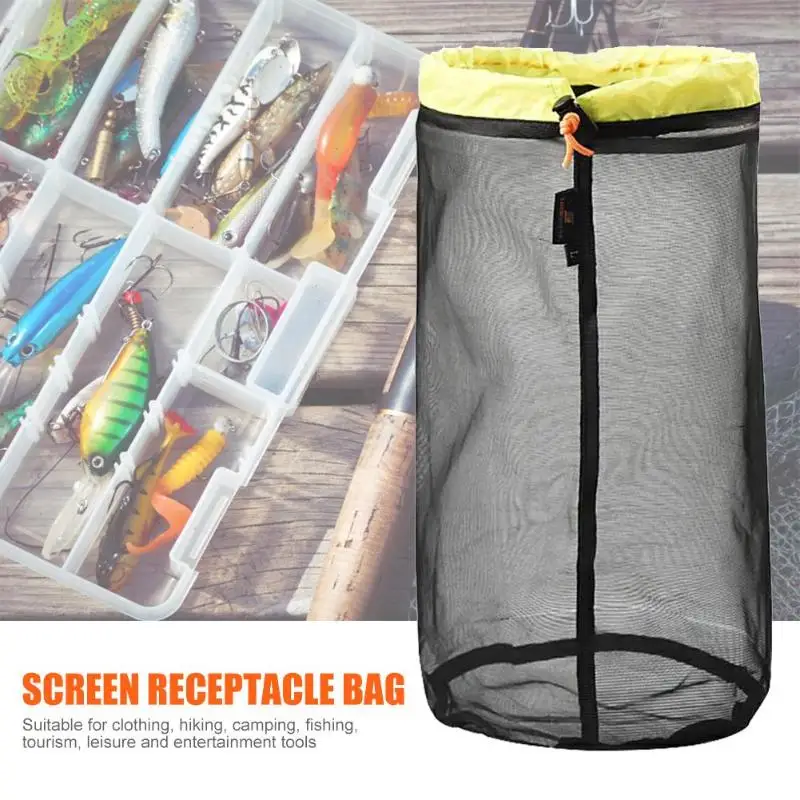 

1 Pcs Laundry Outdoor Bag Ultralight Mesh Stuff Sack Camping Sport Drawstring Storage Bag Traveling Organizer Outdoor bolsa