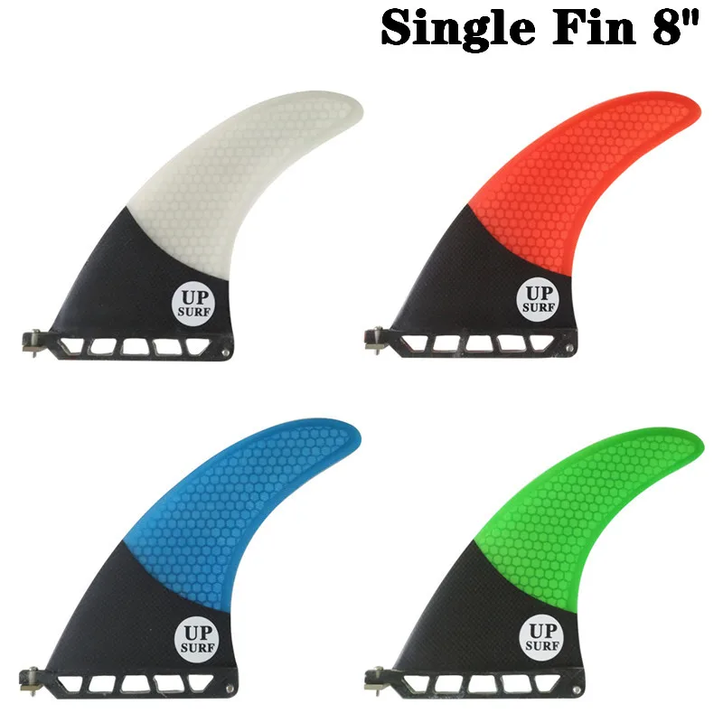 

UP-Surf 8 inch Fin Fibreglass Surfboard 8 length Green/Red/White/Blue color Fin in Surfing