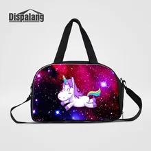 Единорог на Вселенной пространство дорожные сумки животных высокое качество холст вещевой мешок для подростков женщин мужчин на открытом воздухе Weekender