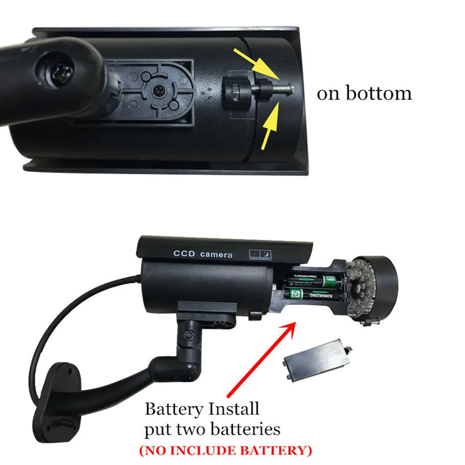 Cámara falsa bala impermeable al aire libre seguridad interior CCTV cámara de vigilancia parpadeante rojo LED envío gratis Cámara falsa bala impermeable al aire libre seguridad interior CCTV cámara de vigilancia parpadeante rojo LED envío gratis