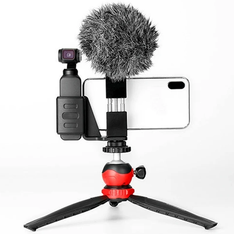 

Штатив-тренога с креплением для телефона/вертикальный кронштейн с держателем для смартфона холодного башмака/клипса для стрижки боковой коррекции для живой трансляции