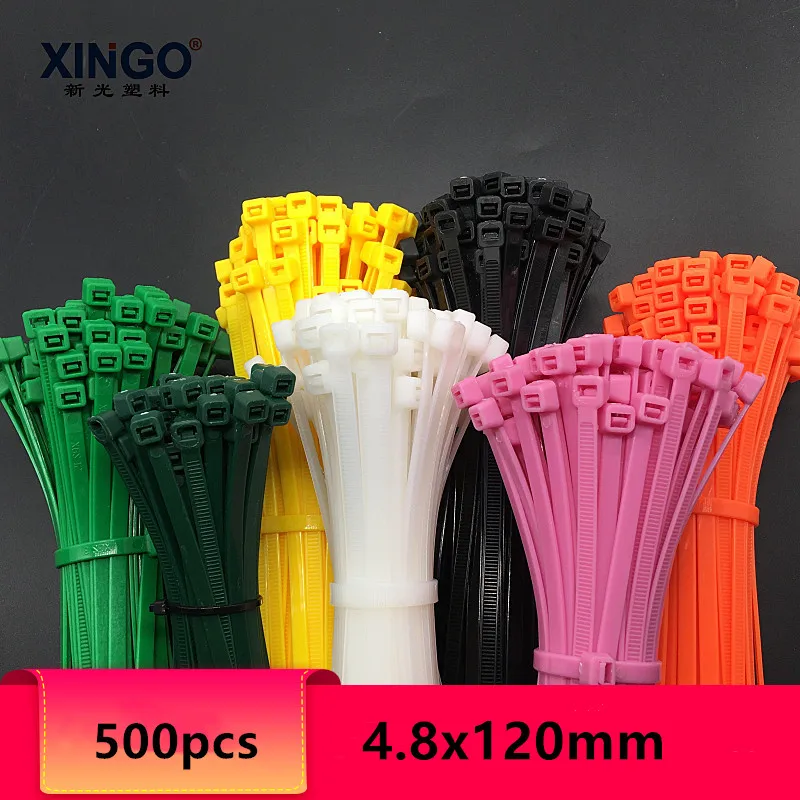 Xingo 5x120 мм самоблокирующиеся Нейлоновые кабельные стяжки 500 шт пластиллирующийся