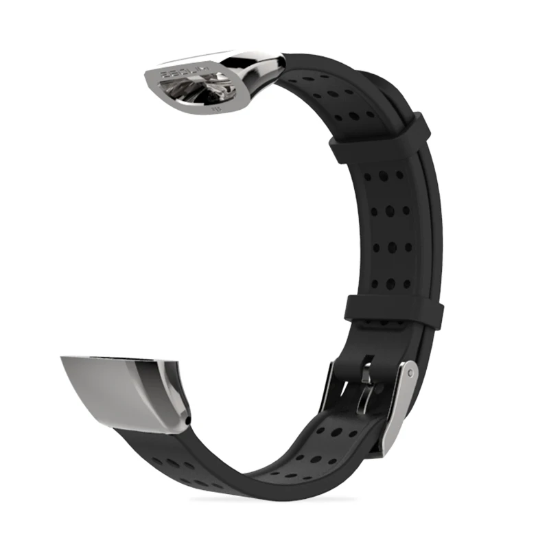 Спортивный силиконовый ремешок Mijobs для Huawei Band 2 Pro B19 B29, умный Браслет Wrsitband для Huawei Band 2 Pro, Смарт-часы - Цвет: Black Silver