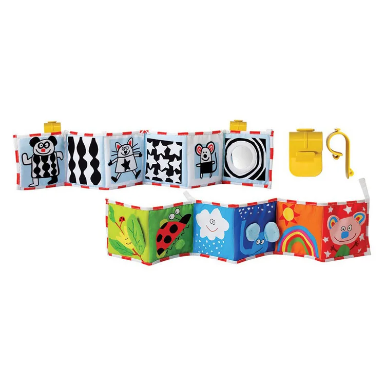 Preto e Branco Livro de Pano de Cabeceira Bolafynia Bebê Infantil Pano Livro Duplo-face Cor Crianças Brinquedos Educativos 7 e branco cor livro de pano de