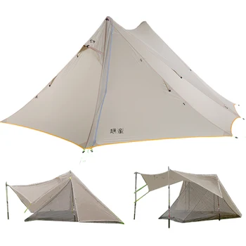 

2 Person Oudoor Ultralight Camping Tent 3 Season Professional 20D silicone Rodless Tarp Tent