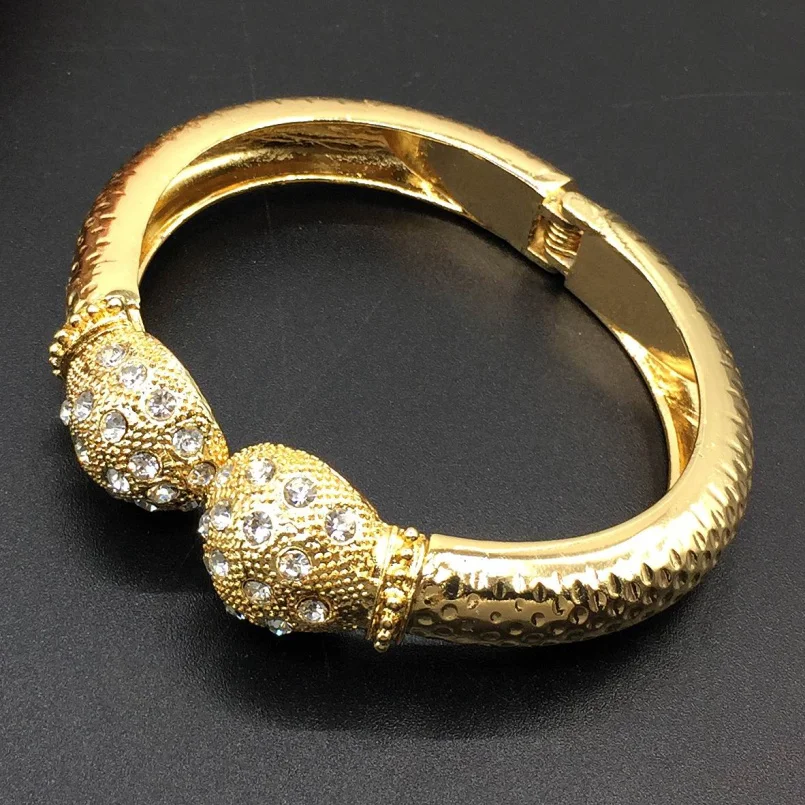 Snake Design Luxury Rhinestones Cuff Bracelets For Women Wedding