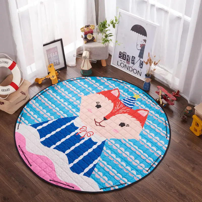 Дети ковер с рисунком ковры дети играть коврики Ползания головоломки с Сумка для хранения детские игрушки мешок для мелких предметов 150 см круглый коврики