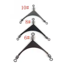 Minfishing 100 шт. 3 боковых прокатный поворотные рыболовные разъем из нержавеющей стали Рыболовный Вертлюг оснастка рыболовные аксессуары