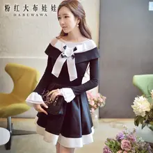 dabuwawa new long sleeved top fall slim flower long-sleeved t-shirt autumn winter pink doll