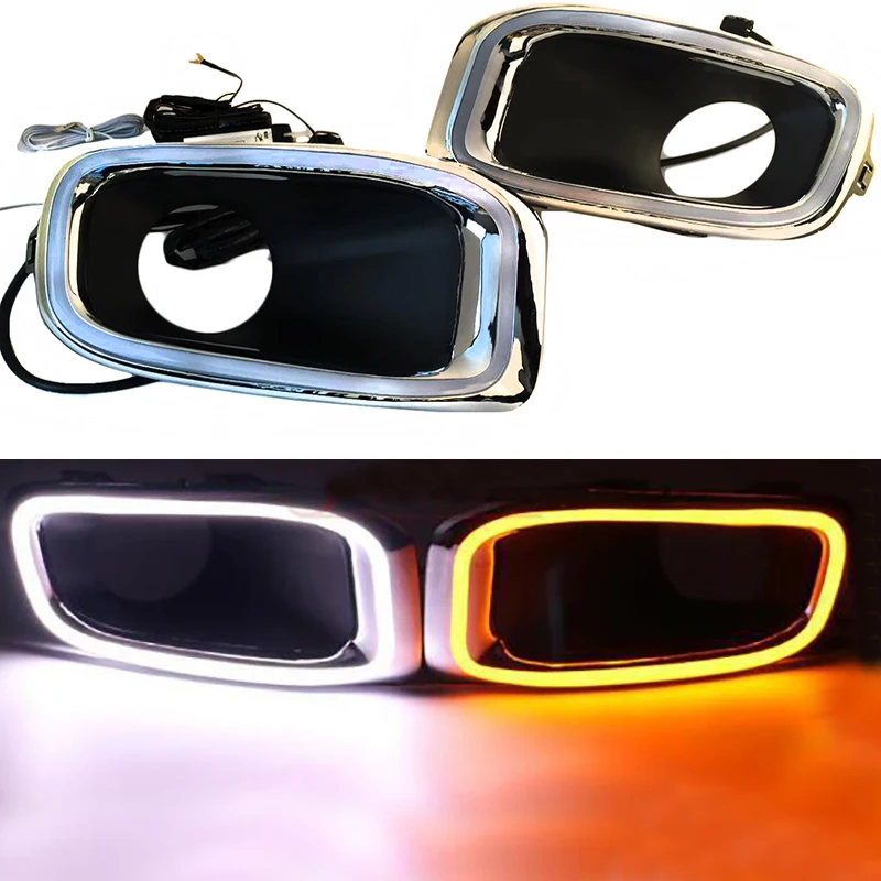 12V Led Daytime Running lights for Jeep Renegade 2015 2016 DRL Fog font b lamp b