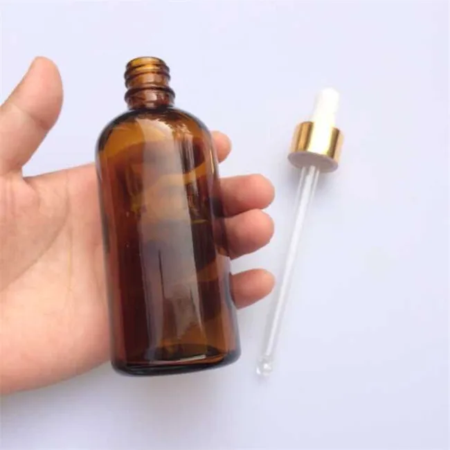 100ml Glass Dropper Bottles with Pipette Cap Empty Amber Esssentail Oil Bottles Liquid Vials Jars 10pcs