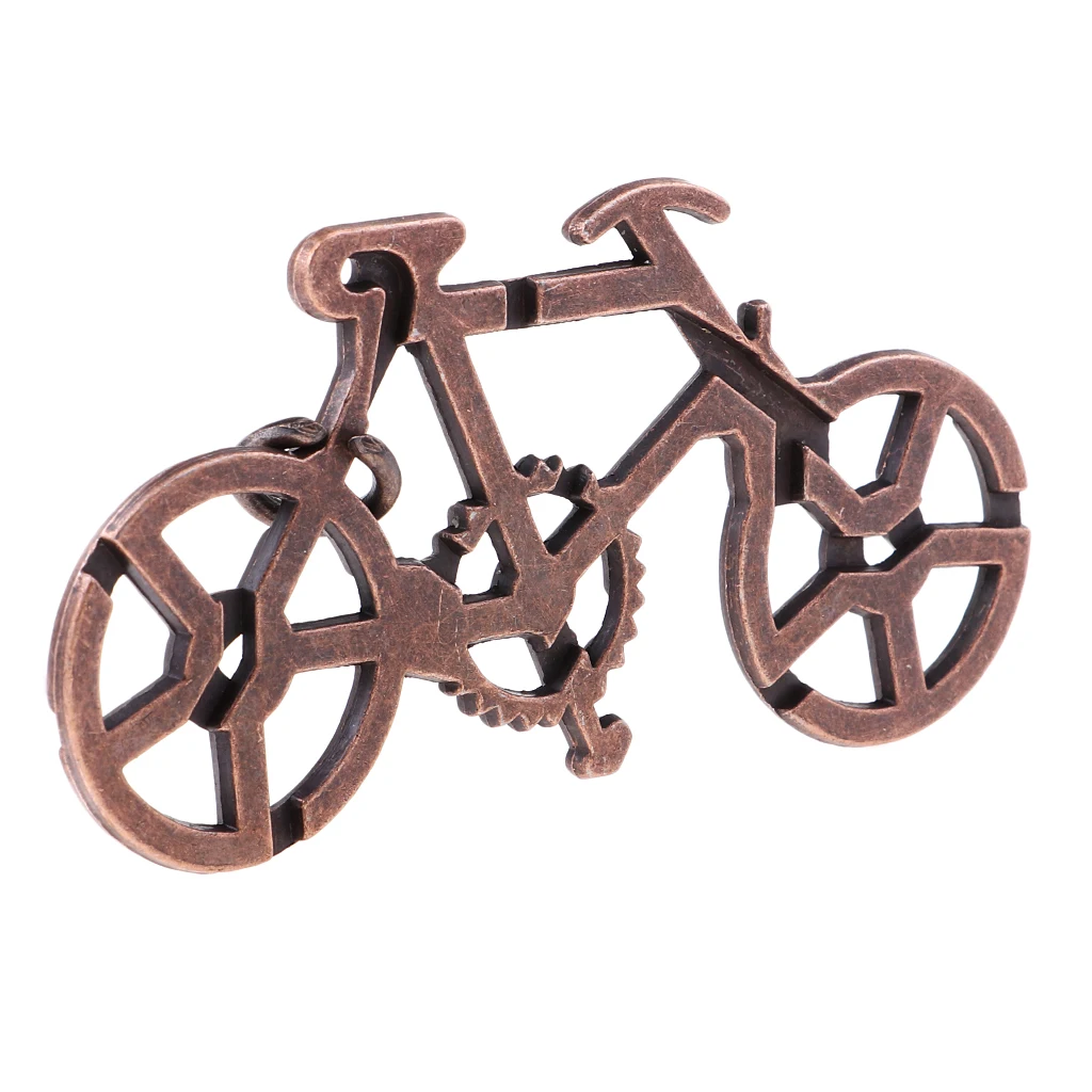 Metal Puzzles Bike Bicycle Shape Lock Puzzle Game IQ Mind Brain Teaser For Adults Child