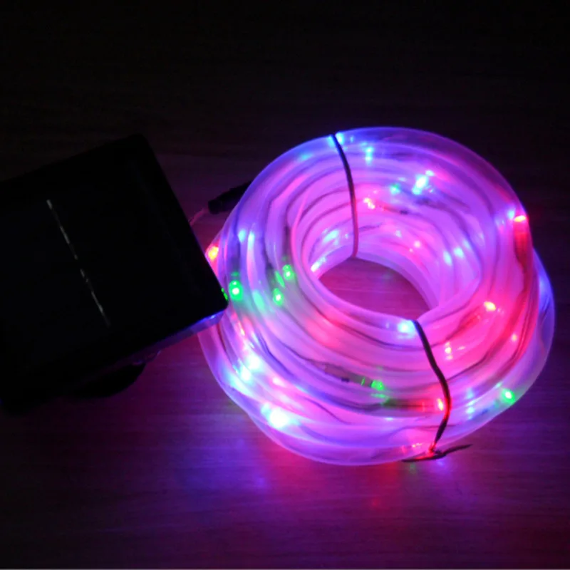 100LED solar string 10m tube light string Garden view Christmas lights