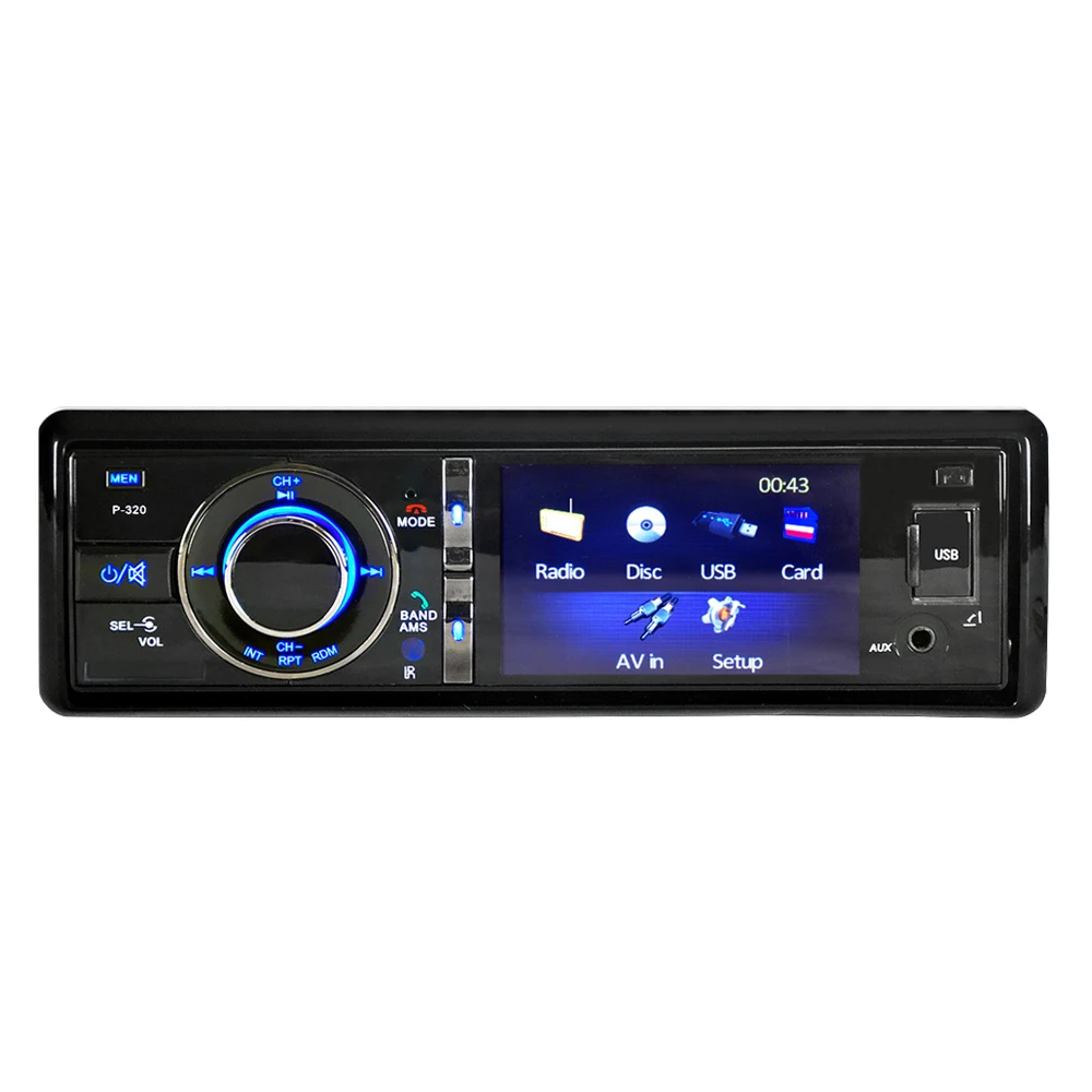 3 Inch Car Radio 1 Din Car Audio Stereo DVD CD Player Bluetooth FM USB