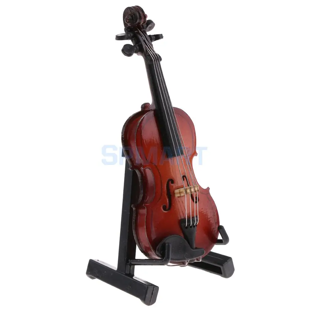 Dolls House Music Room Wooden Violin Musical Instrument with Box for 1/12 Dollhouse Miniatures