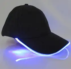 Светодиодный свет солнца шляпы свечение клуб вечерние спортивная черная ткань путешествия Hat Кепки s Красочные огни один размер