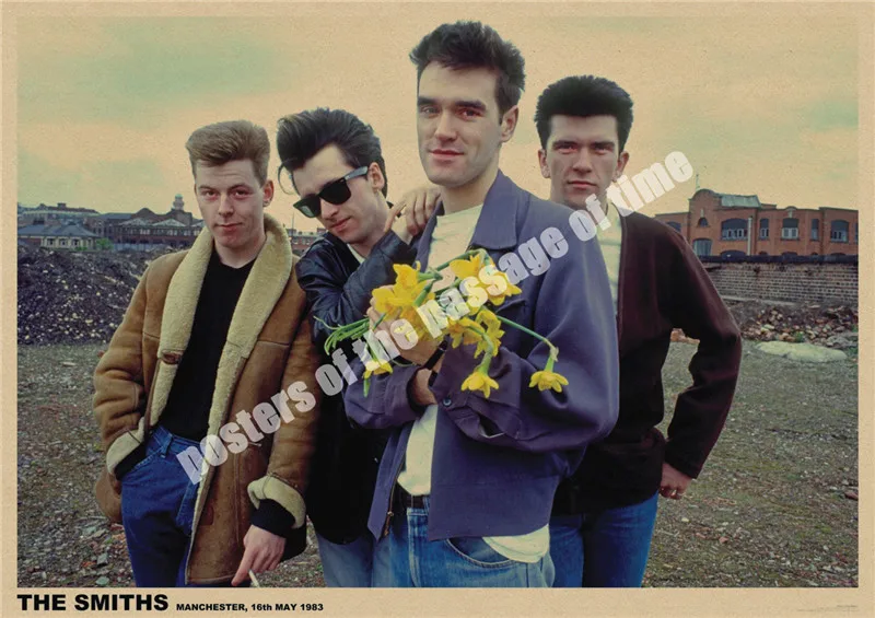 Ностальгический рок The Smiths с фото группы старая бумага плакат армейский вентилятор гостиная художественные изделия для стен стикер бар дизайн - Цвет: Бургундия