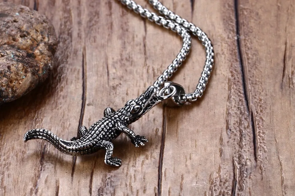 "CrocNeck" - stainless steel crocodile necklace 12 "CrocNeck" - stainless steel crocodile necklace 12