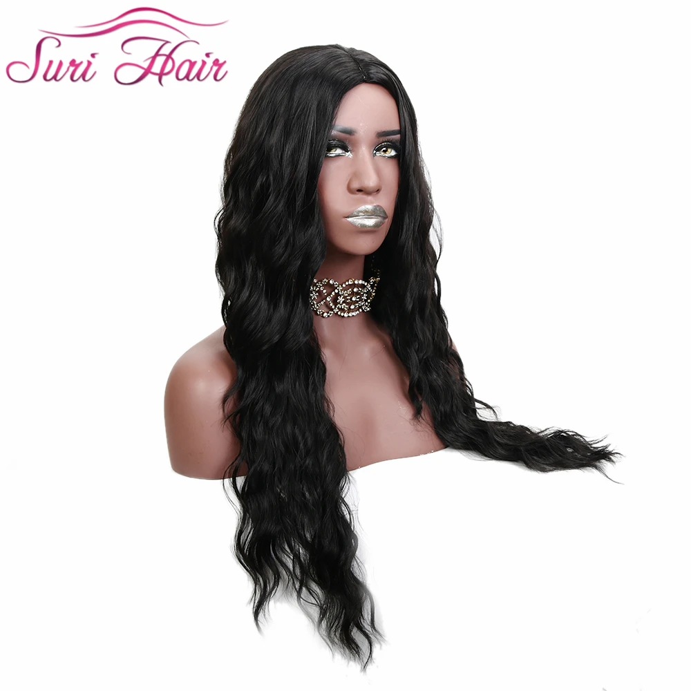 Сури волосы длинные воды волна черный 99j# цвет Glueless синтетические парики Косплей волосы для женщин термостойкие полные волосы парики костюм