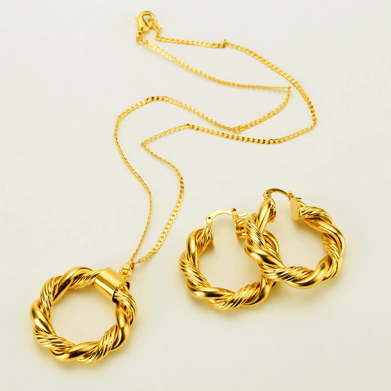 Комплект из колье и серёг эфиопское золото|ethiopian necklace|dubai gold jewelryafrican set |