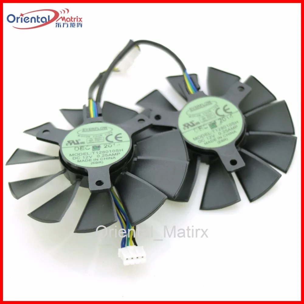 T128010SH 12V 0.25A 75 мм 39*39*39 VGA вентилятор 4Pin для ASUS STRIX GTX750TI GTX960 Вентилятор Охлаждения