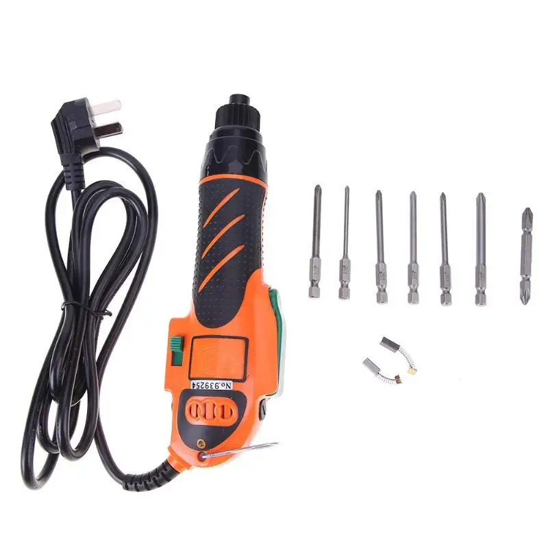 

AC Power Handheld Screwdriver 220V Straight 6.3mm Electric Screwdriver Industry Tools Maintenance Tool Set with Bits
