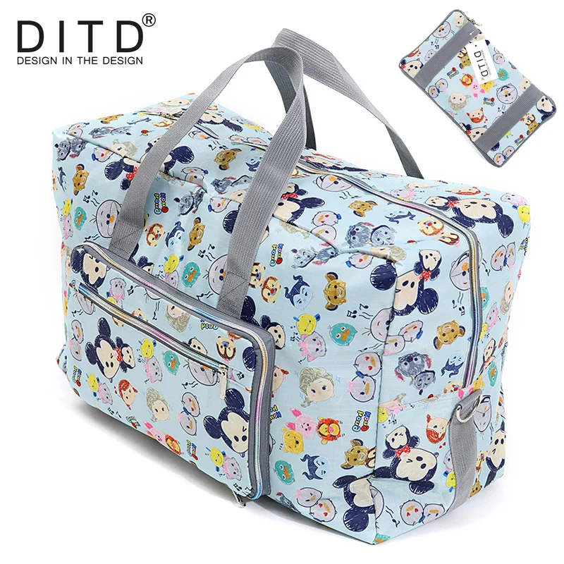 

DITD 27 color Cartoon Elephant Foldable Travel Bag Large Capacity Waterproof Dog Printing Bags Portable Women's Tote camping bag